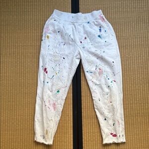 White Paint Splatter Joggers